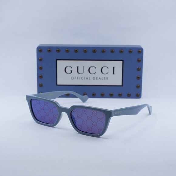Gucci GG1539S 003 Square Sunglasses - Light Blue - Picture 1 of 10